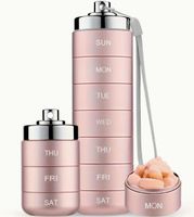 Metallischer Pillenorganizer, tragbarer 7-Tage-Vitamin