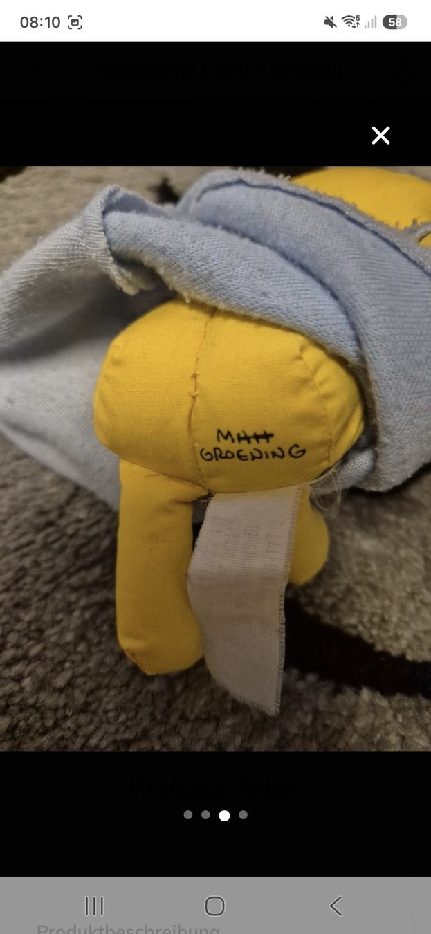 Bambole: Stoffpuppe Maggie Simpson – Usato da Villmergen venduto da MONCHHICHI 2
