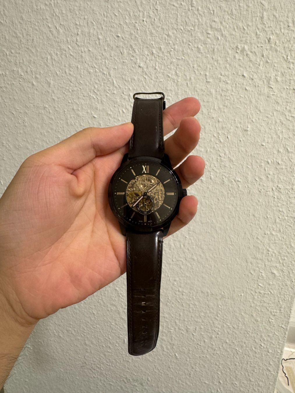 Fossil Orologi: FOSSIL Townsman 48mm Automatic Brown Leather Watch – Usato da Le Grand-Saconnex venduto da pannacottage 1
