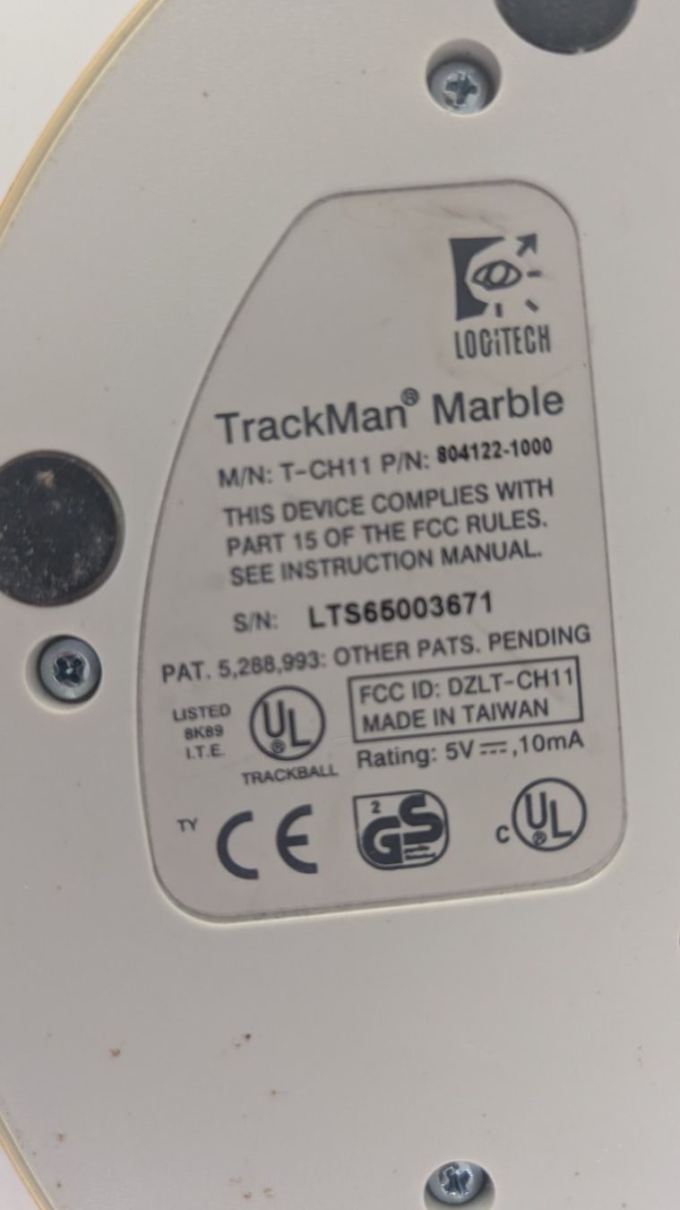 Logitech Mouse: Logitech Trackman Marble FX Trackball - PS/2 Maus - Top! – Usato da Zürich venduto da axolottchen 6