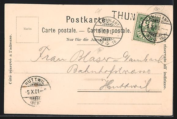 Cartoline postali: Litho Thun /Berner Oberland, Landkarte,  – Usato da Berlin venduto da bartko-reher 1