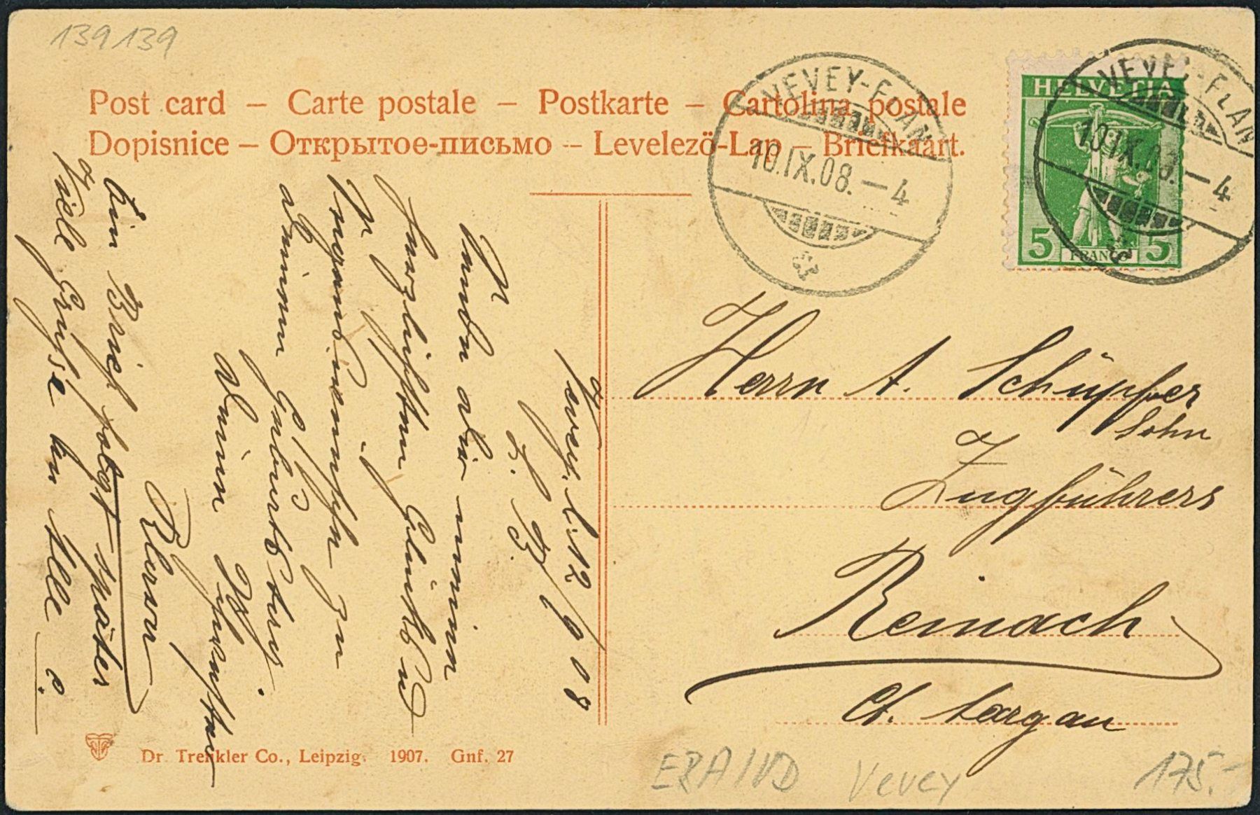Cartoline postali: VD Vevey - Bahnhof - Bahn – Nuovo (secondo la descrizione) da Schindellegi venduto da masutka7 1