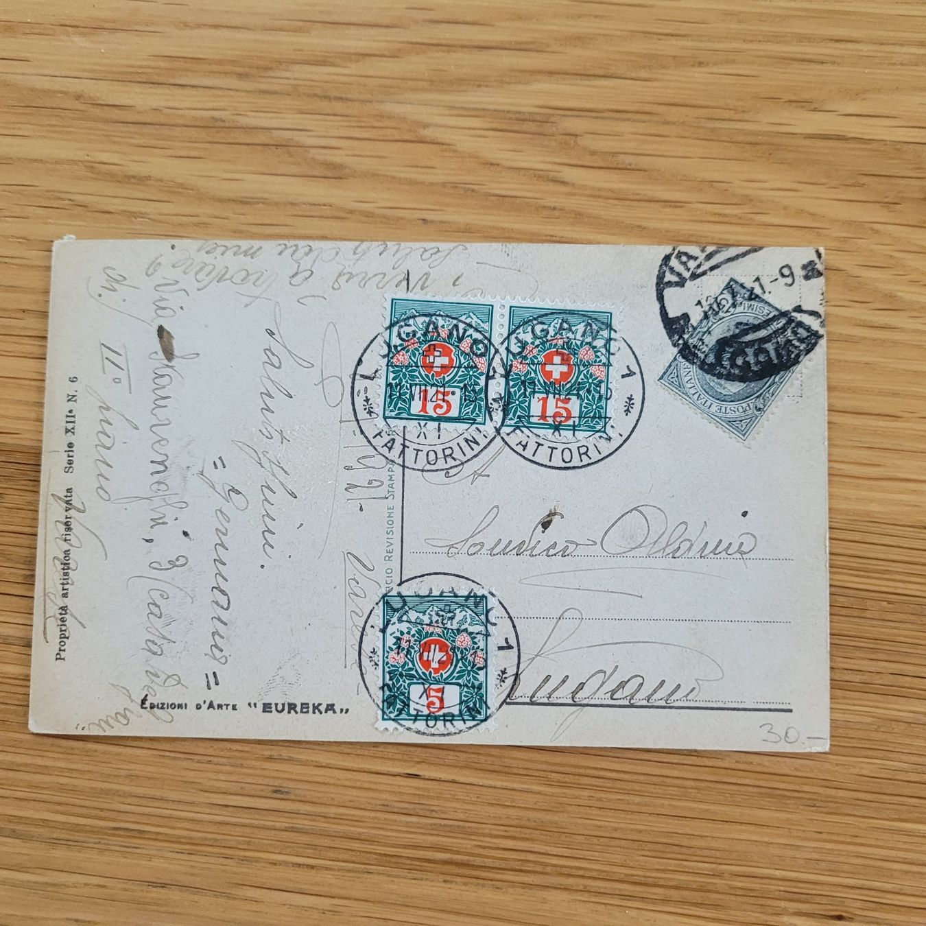 Alle Briefmarken: Dokument Lugano 1921 – Gebraucht aus Biel/Bienne von Destockweb