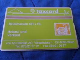 PTT Taxcard Briefmarken CH + FL An- und Verkauf