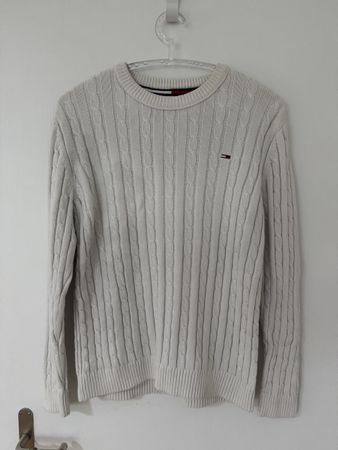 Tommy Hilfiger Weiss Strickpullover, Gr. M, oryginal