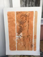 Attraktives junges Mädchen  Colorierte Litho Signiert&Numeri