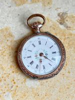 Antike Damen Taschenuhr, Silber, Blumenuhr, Rarität 800