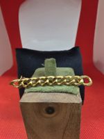 Brosche Kettendesign goldfarben Metall guter Zustand
