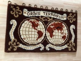 Wandbehang/Wandteppich Orbis Terrarum Weltkarte, Braun