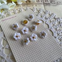 10 Knopfe Blumen weiss bouton boutons fleur blanche