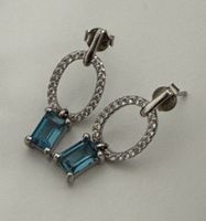 Elegante Silber Ohrringe mit Topas!