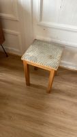 Hocker Holz kariertes Sitzpolster Gebraucht