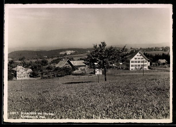 Cartoline postali: AK Schachen bei Herisau, Schulhaus, Post – Usato da Berlin venduto da bartko-reher