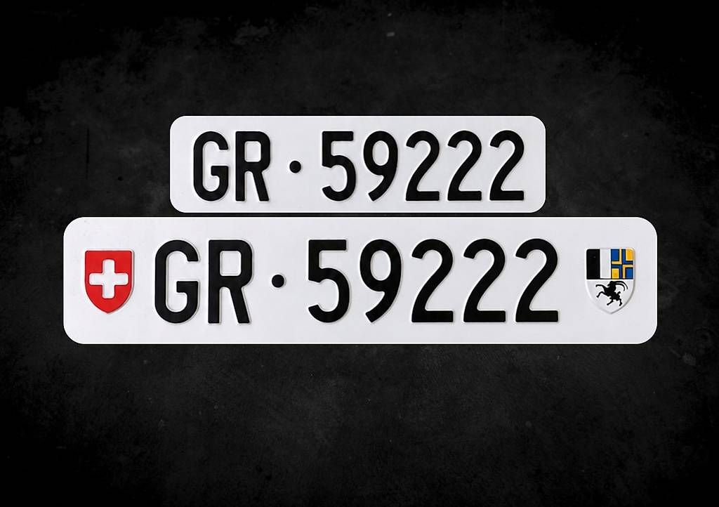 Insegne: GR Autonummer/Kontrollschild – Usato da Chur venduto da autonummer-gr.ch 1