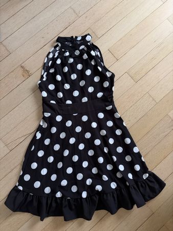 Kleid schwarz-weiss gepunktet Gr 36  neu