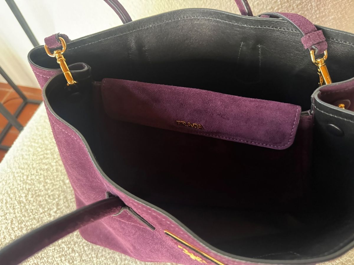 Prada Borse da donna: Prada Suede Double bag, Dark Purple – Usato da Twann venduto da shk_g6st 6