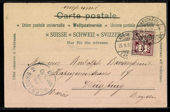Ansichtskarten: Litho Fleurier, Hotel Victoria, Hotel de – Gebraucht aus Berlin von bartko-reher 1