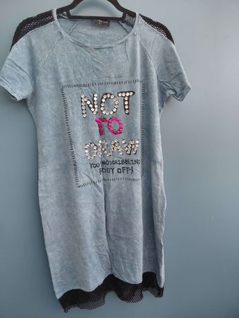 Cooles  Kleid Gr. L mit Strasssteinen & Netzbesatz