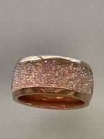 Bague Esprit acier or ose cristaux, Taille 53/54