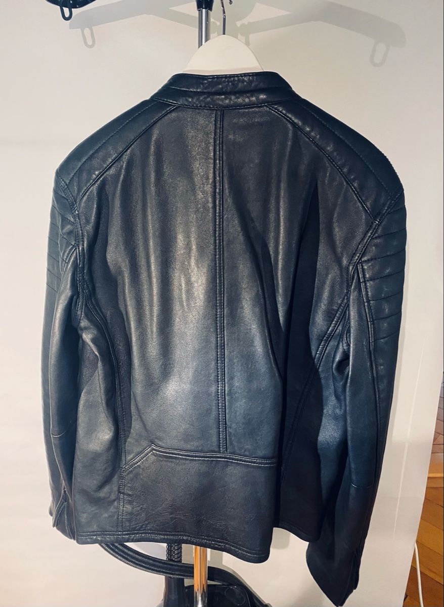 Superdry Giacche: Superdry NYC Leather Jacket - Men's Medium - Black – Usato da Genève venduto da arcadiancocteau 1