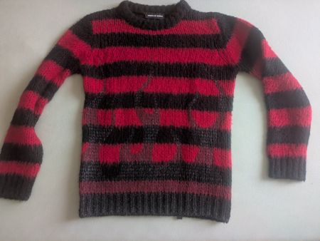 Vision of Super Knit Sweater Red Black XS