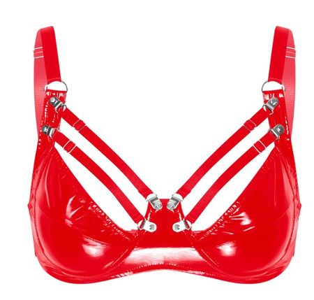 NEUER Erotik Lack BH rot für Gr. XS & S für Cup B - 223065