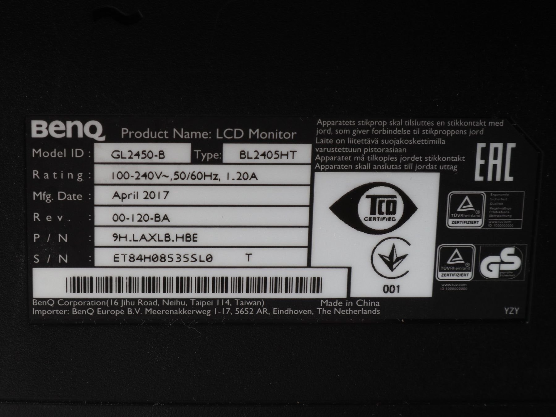 Monitor: BENQ PC-Monitor – Usato da Steinen venduto da Restwert_Steinen 6
