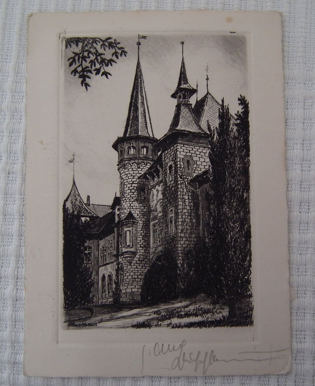 Cartoline postali: 1928 Ansichtskarte BERN Hist. Museum,  Orig.-Radierung – Usato da Kriens venduto da WULLU99