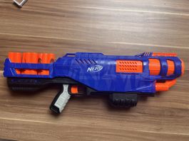Pistolet Nerf Elite Trilogy CS-15 bleu et orange, en bon éta