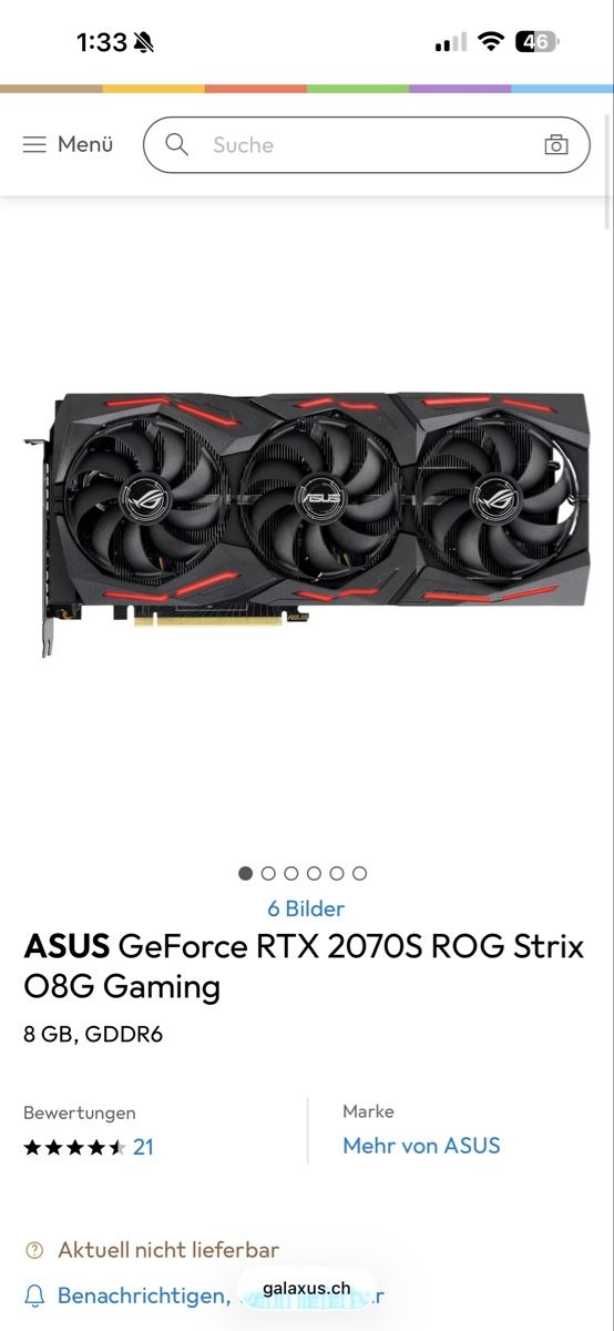 Asus Schede grafiche: ASUS GeForce RTX 2070S ROG Strix O8G Gaming – Usato da Hochdorf venduto da Frogi456 6