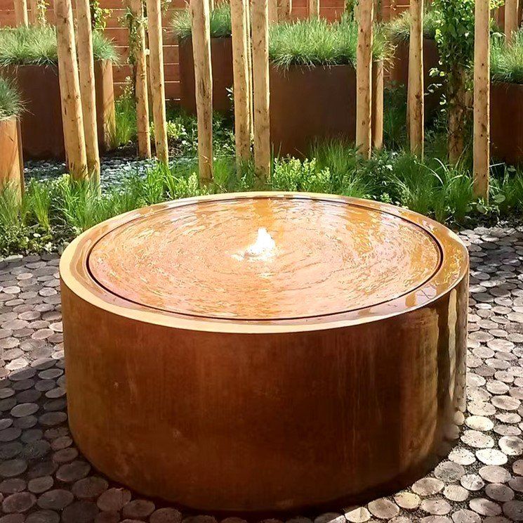 Round Oasis / Moderner Cortenstahl Brunnen Kaufen auf Ricardo