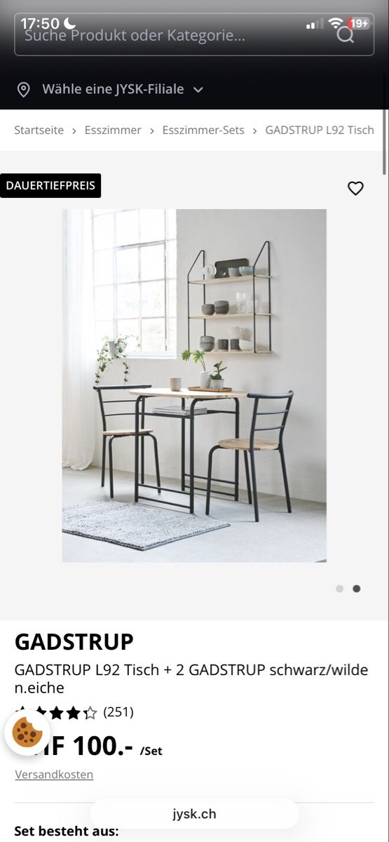 Jysk Tavoli: Gadstrup Tisch-Stuhl-Set von JYSK – Usato da Zürich venduto da yae56
