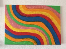 Farbenfrohes Gemälde - Sommerliche Wanddekoration, Kunst
