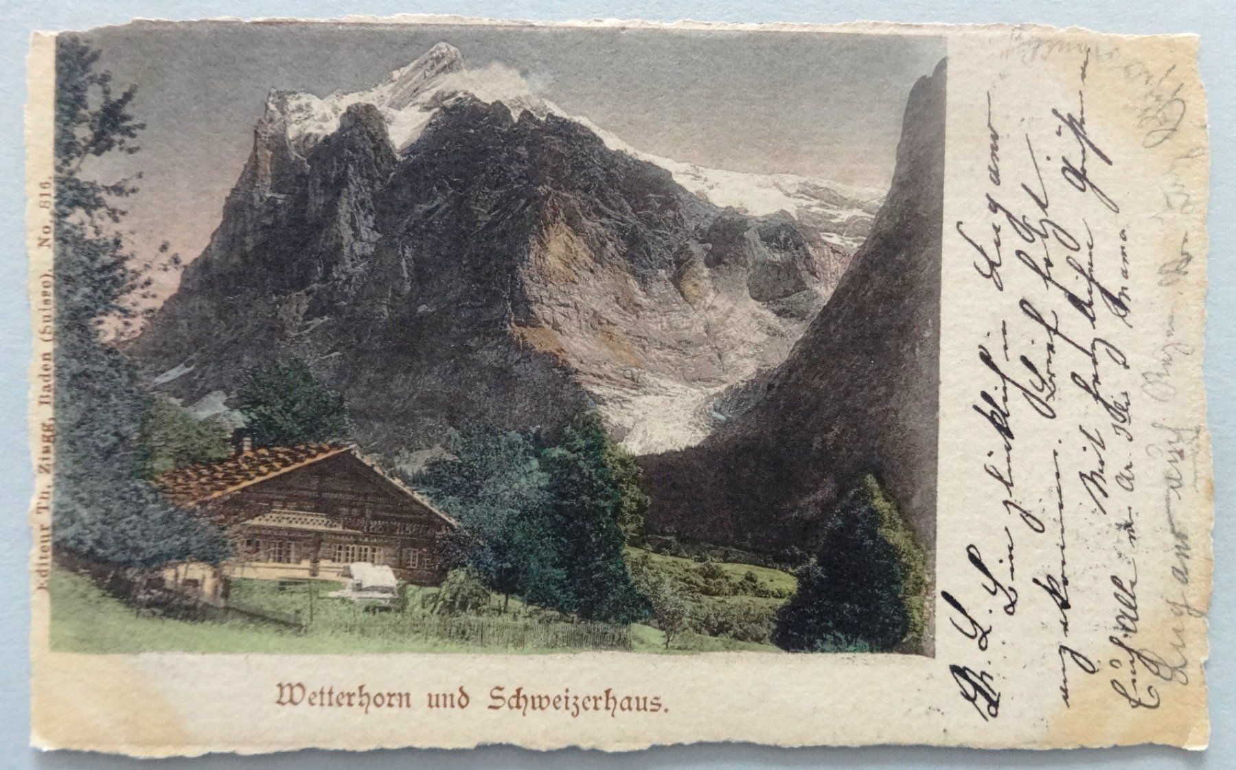 Ansichtskarten: Wetterhorn und Schweizerhaus – Defekt aus Fétigny von Billy2miny