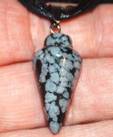 Halskette 29A – Pendel Schneeflocken Obsidian
