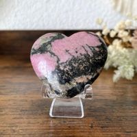 ✲ Rhodonit Herz ✲ 66g / 49mm Rhodonite Heart Skulptur