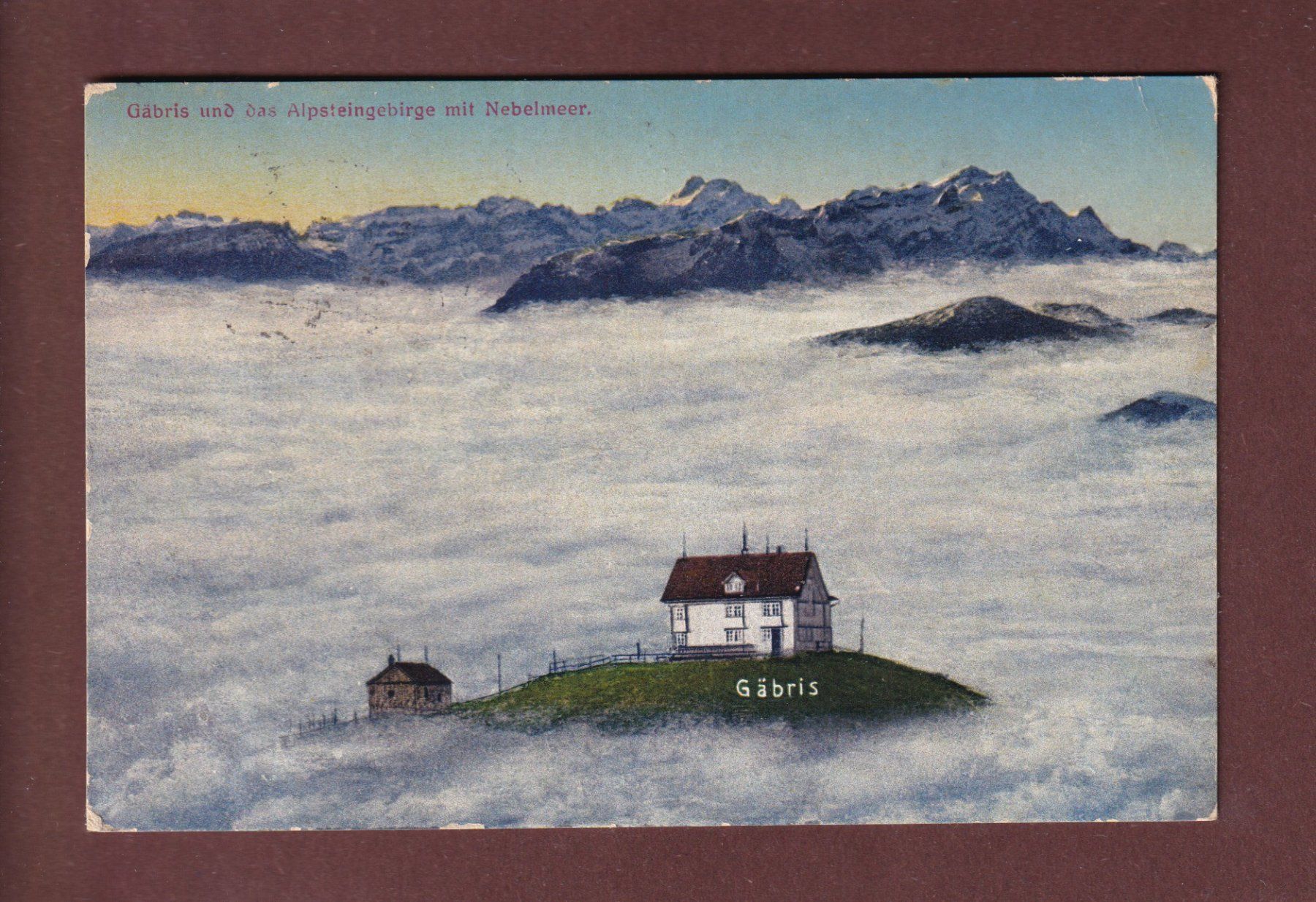 Cartoline postali: GÄBRIS - Nebelmeer - 1930 – Usato da Pully venduto da nicecards-shop