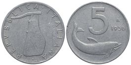 Italien, 5 Lire 1956 R!