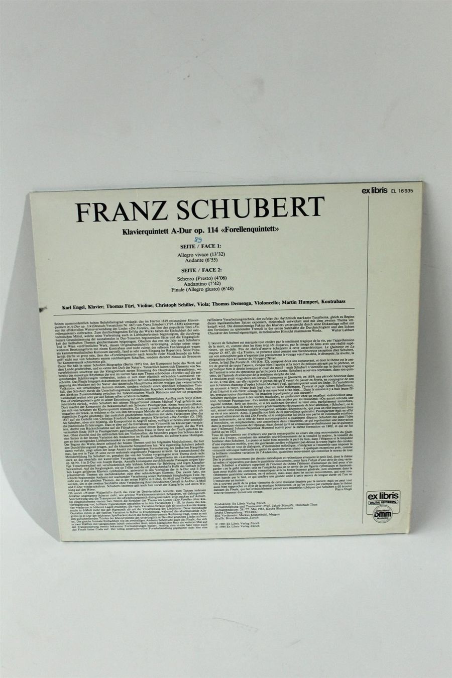 CD: FRANZ SCHUBERT: Forellenquintett – Usato da Bern venduto da kultiges 6