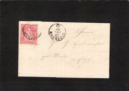 Fingerhutstempel Steckborn auf Faltbrief mit Inhalt , 1868