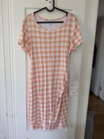 Pregnancy Dress Gingham L Orange White