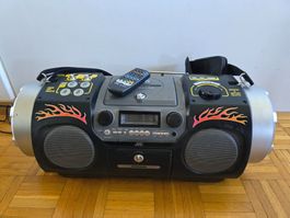 JVC Boombox Radio CD Player mit Flammen-Design - CH