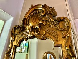 Antik Spiegel Gold Rokoko Barock aufwendig geschnitzt vintag