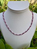 Amethyst Halskette mit Swarovski Kristallen und 925 Silber