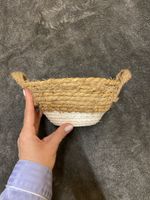 Panier décoratif en fibres naturelles – Très bon état
