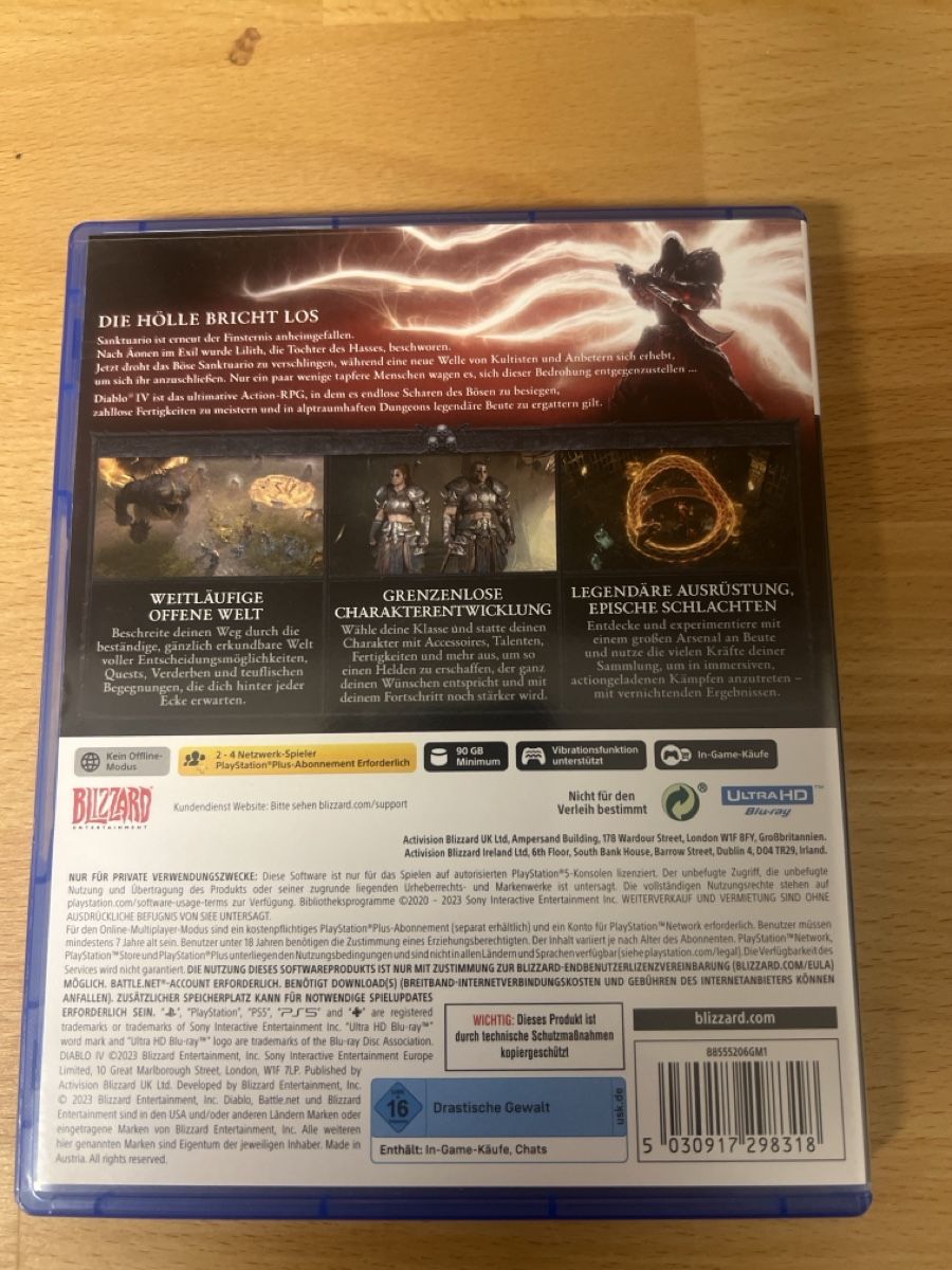 Sony Giochi: Diablo IV PS5 game good condition  – Nuovo (secondo la descrizione) da Prangins venduto da AndreGB 1