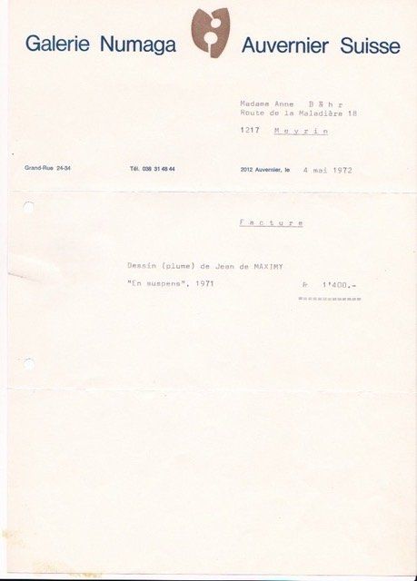 Dipinti: Jean de Maximy Ink drawing – Usato da Geneve venduto da T36 5