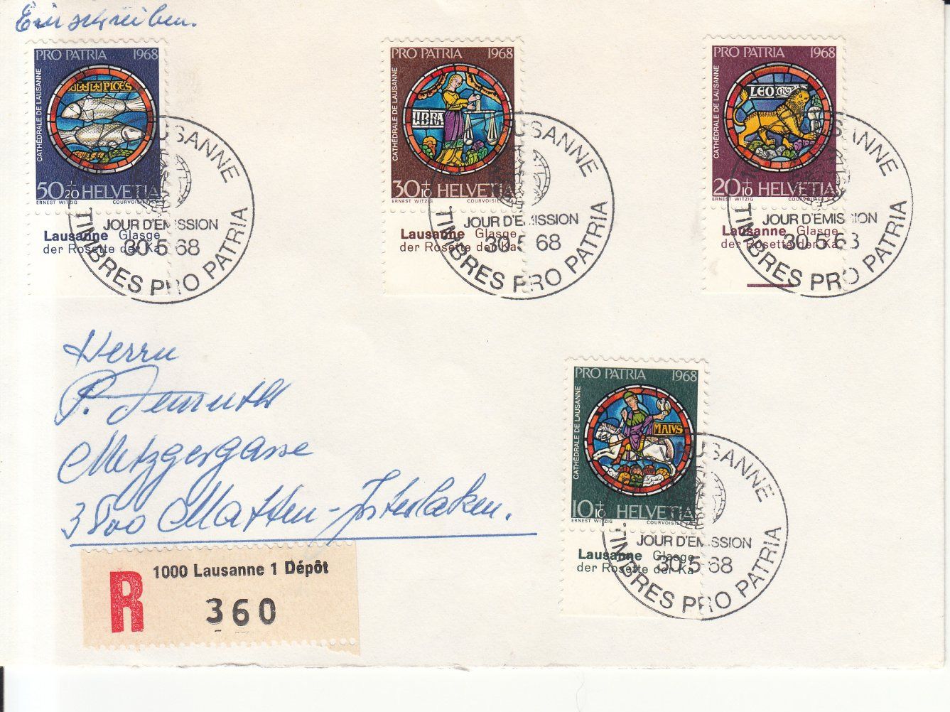 Tutti i francobolli: SBK B138 - B141 FDC  mit Tabs – Usato da Bürglen TG venduto da StampGraf