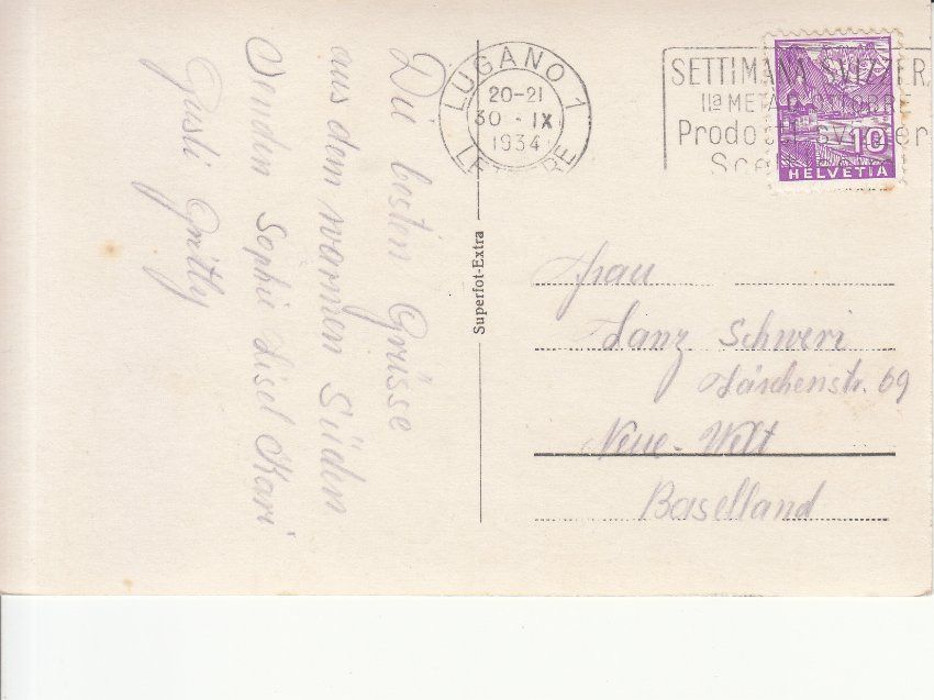 Cartoline postali: Lugano Paradiso 1934 – Usato da Bürglen TG venduto da StampGraf 1