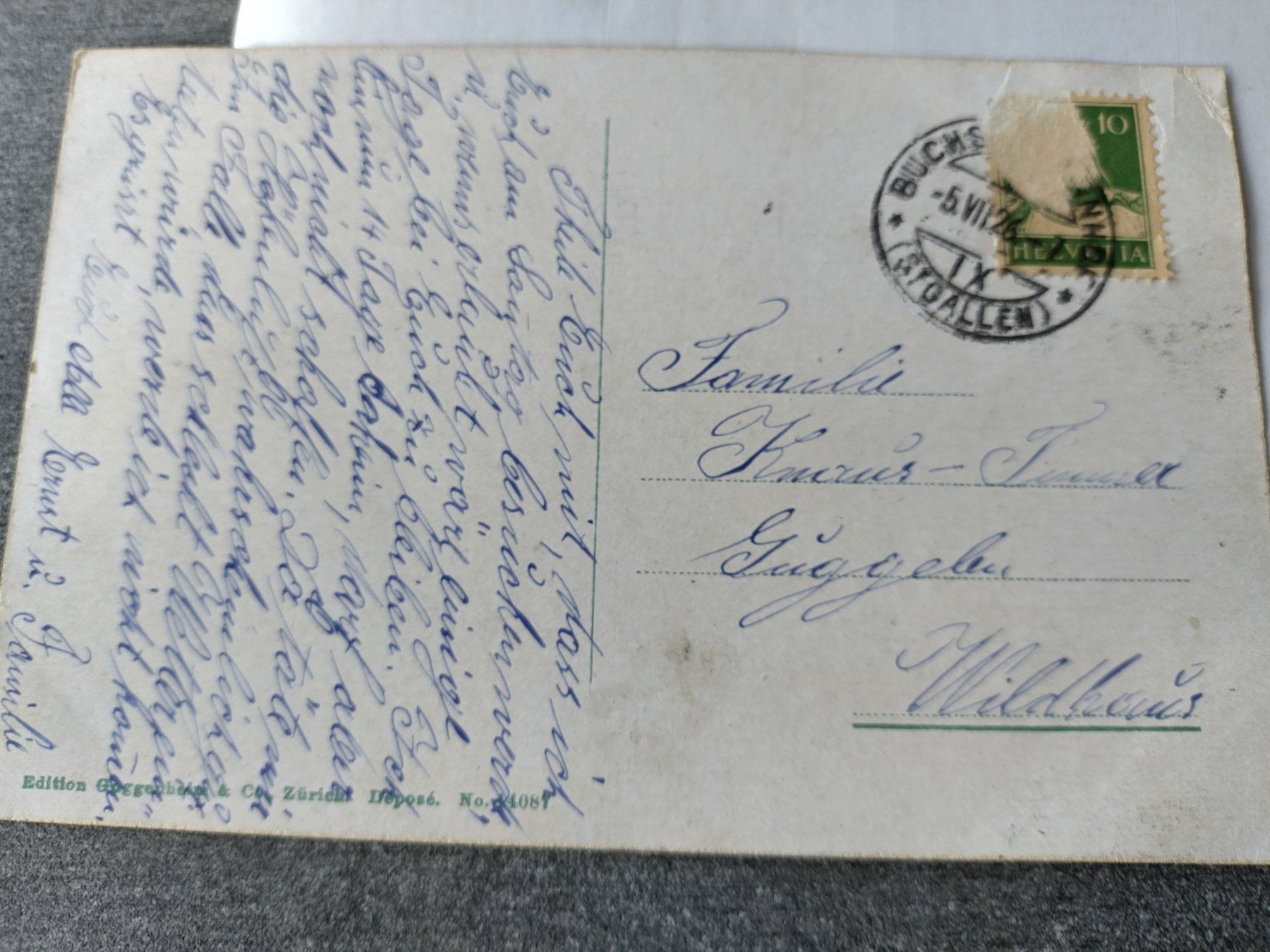 Cartoline postali: 100 jährige Ansichtskarte Buchs (Ct. St. Gallen) Bahnhofstr. – Usato da Wildhaus venduto da Hukwildhaus 2